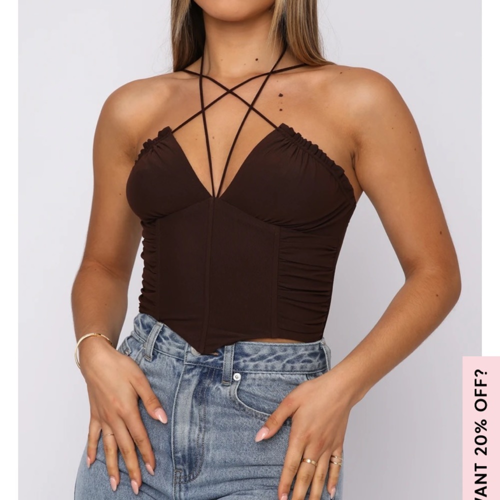 Hot Springs Bustier Chocolate white fox boutique
